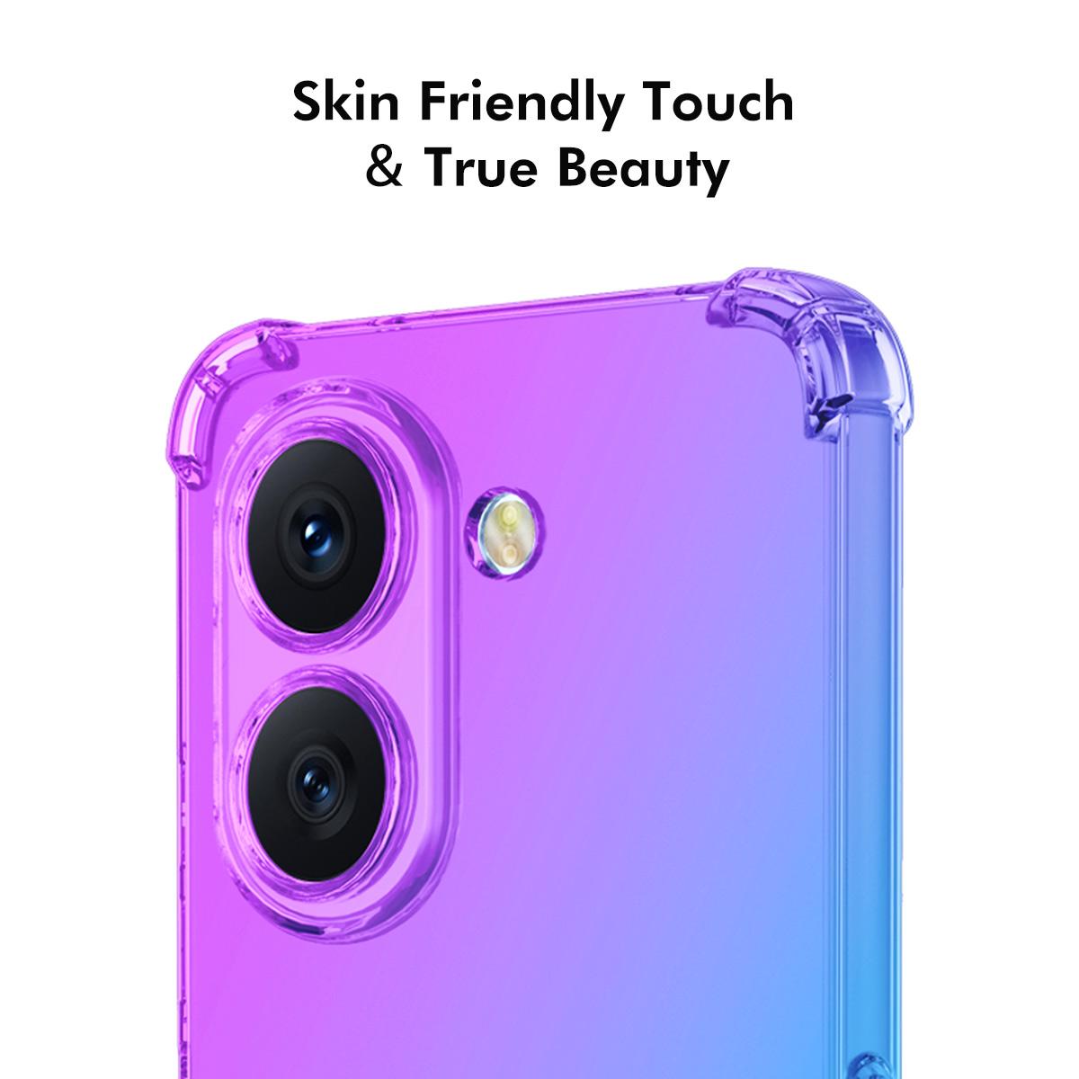 For Honor X7e 4G ENKAY Hat-Prince Gradient Airbag TPU Phone Case - Purple Blue - SYA002820617D