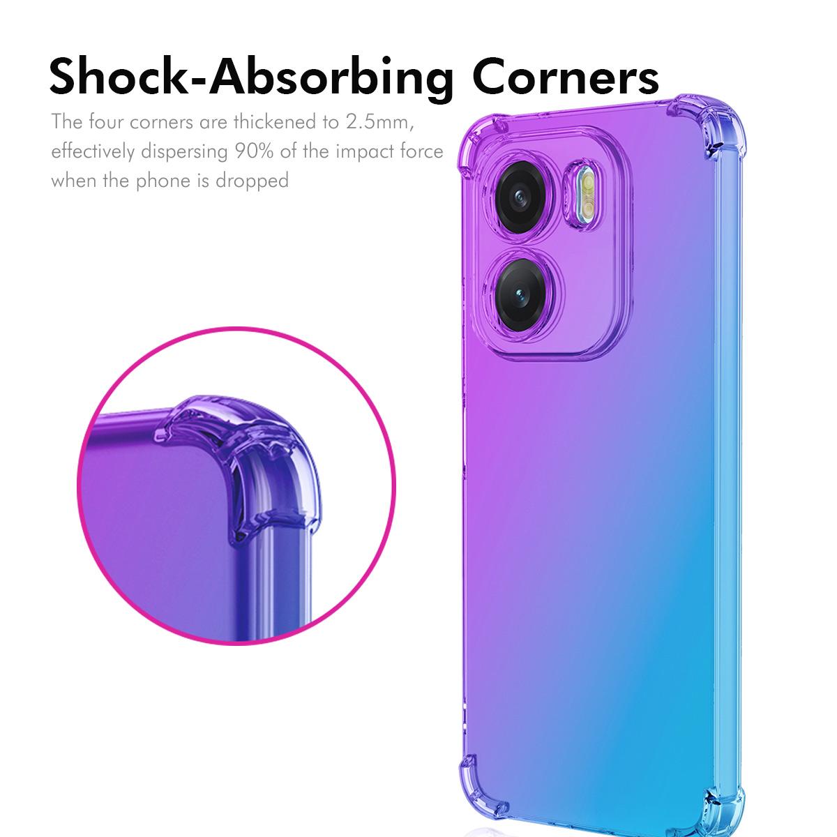 For Honor X6e 4G ENKAY Hat-Prince Gradient Airbag TPU Phone Case - Blue Pink - SYA002820618C