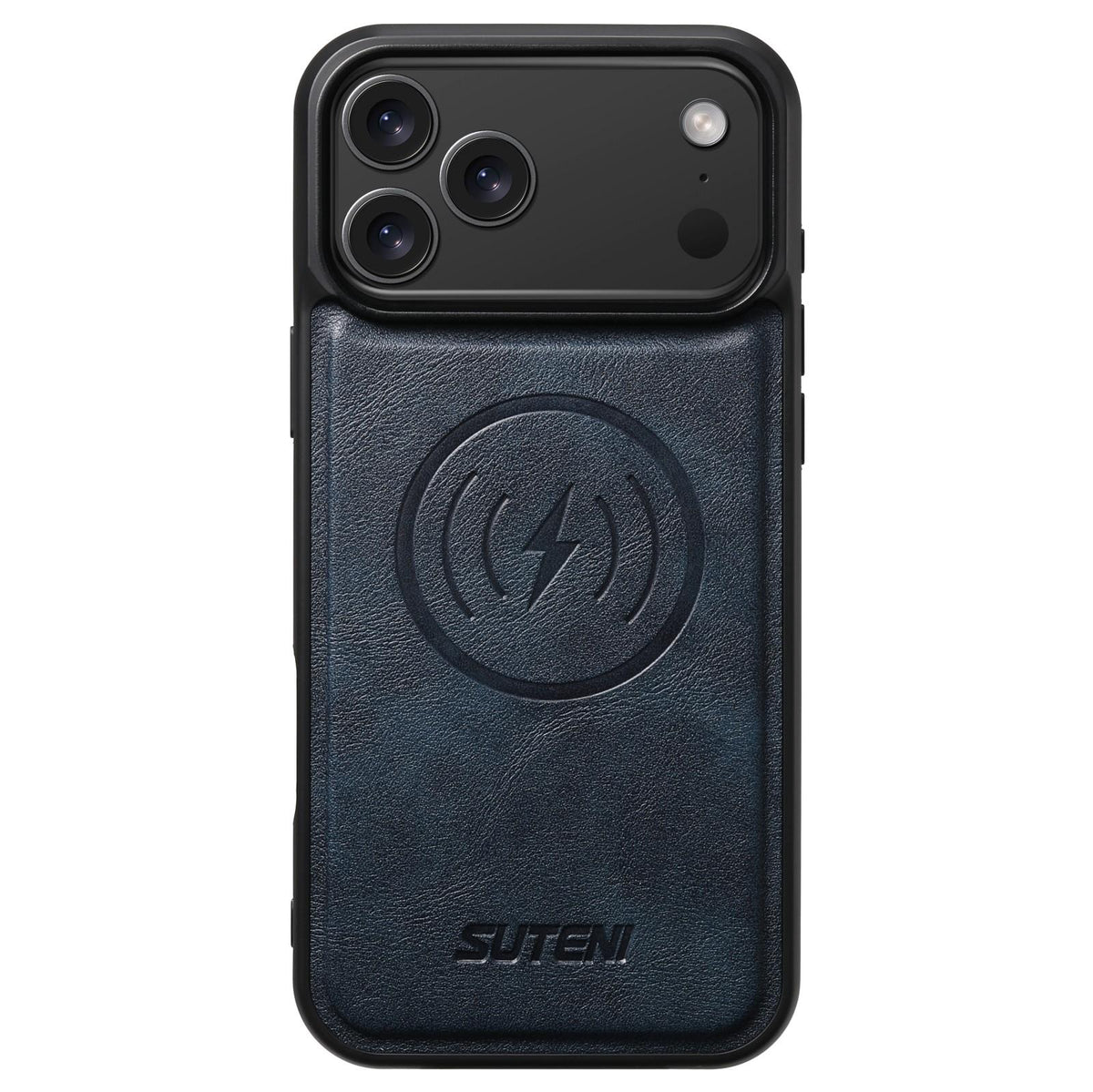 For iPhone 18 Pro Suteni G5 Cowhide Leather MagSafe Magnetic Phone Case - Blue - SYA002821624C