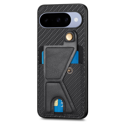 For Google Pixel 11 Carbon Fiber Wallet Flip Card K-shaped Holder Phone Case - Black - SYA002829707A