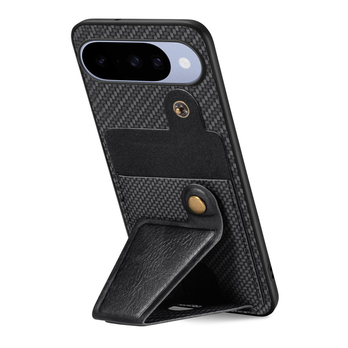 For Google Pixel 11 Carbon Fiber Wallet Flip Card K-shaped Holder Phone Case - Black - SYA002829707A