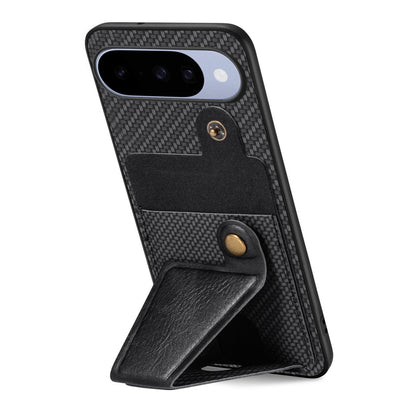 For Google Pixel 11 Carbon Fiber Wallet Flip Card K-shaped Holder Phone Case - Black - SYA002829707A