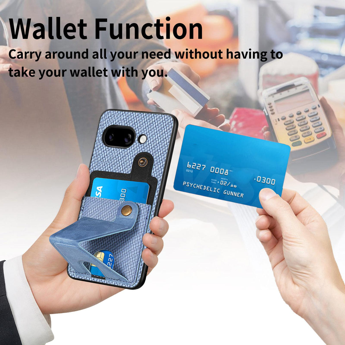 For Google Pixel 11 Carbon Fiber Wallet Flip Card K-shaped Holder Phone Case - Black - SYA002829707A