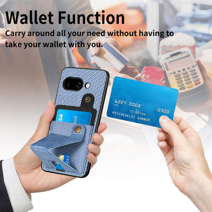 For Google Pixel 11 Carbon Fiber Wallet Flip Card K-shaped Holder Phone Case - Black - SYA002829707A