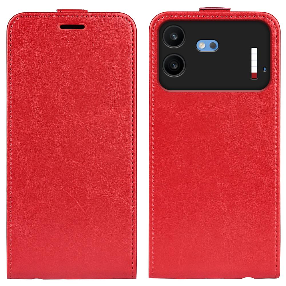 For Nothing Phone 4b R64 Texture Single Vertical Flip Leather Phone Case - Red - SYA002844804C
