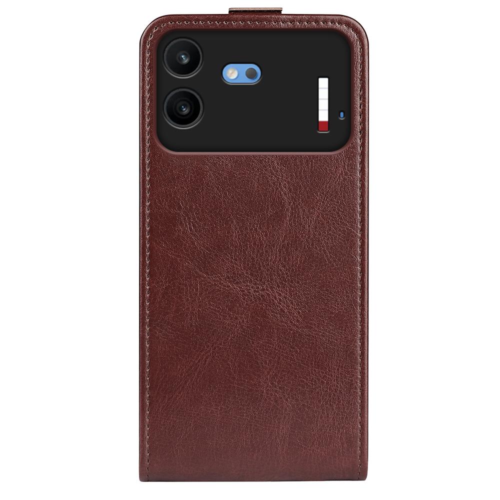 For Nothing Phone 4b R64 Texture Single Vertical Flip Leather Phone Case - Brown - SYA002844804D