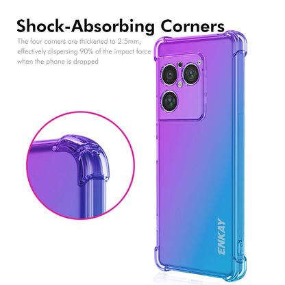 For Sony Xperia 1 VIII ENKAY Hat-Prince Gradient Airbag TPU Phone Case - Pink Gold - SYA002864903A