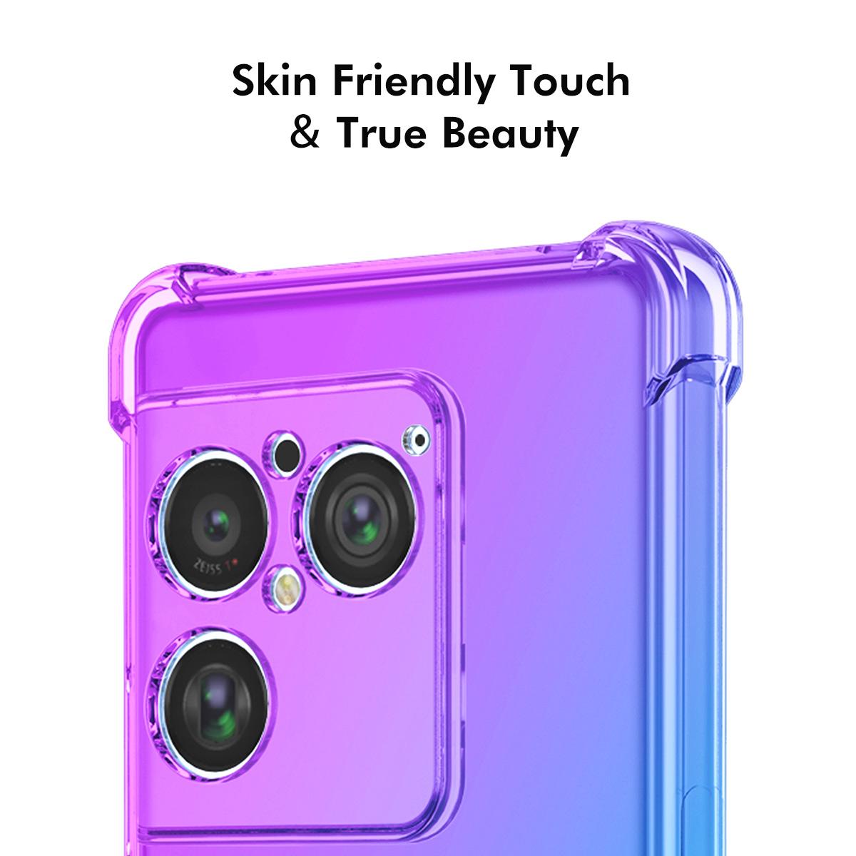 For Sony Xperia 1 VIII ENKAY Hat-Prince Gradient Airbag TPU Phone Case - Purple Gold - SYA002864903B