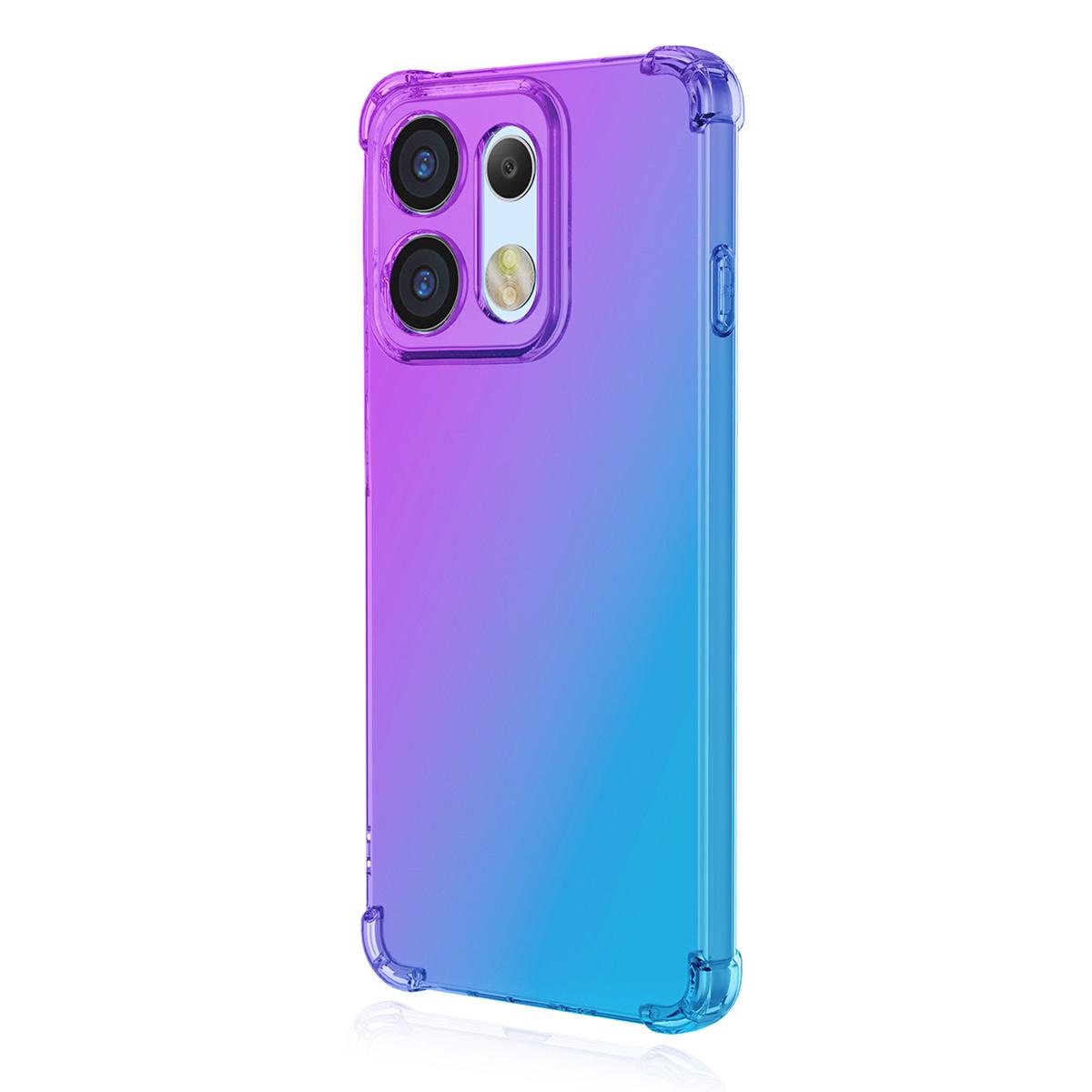 For OPPO Reno16 5G Global ENKAY Hat-Prince Gradient Airbag TPU Phone Case - Purple Blue - SYA002913807D