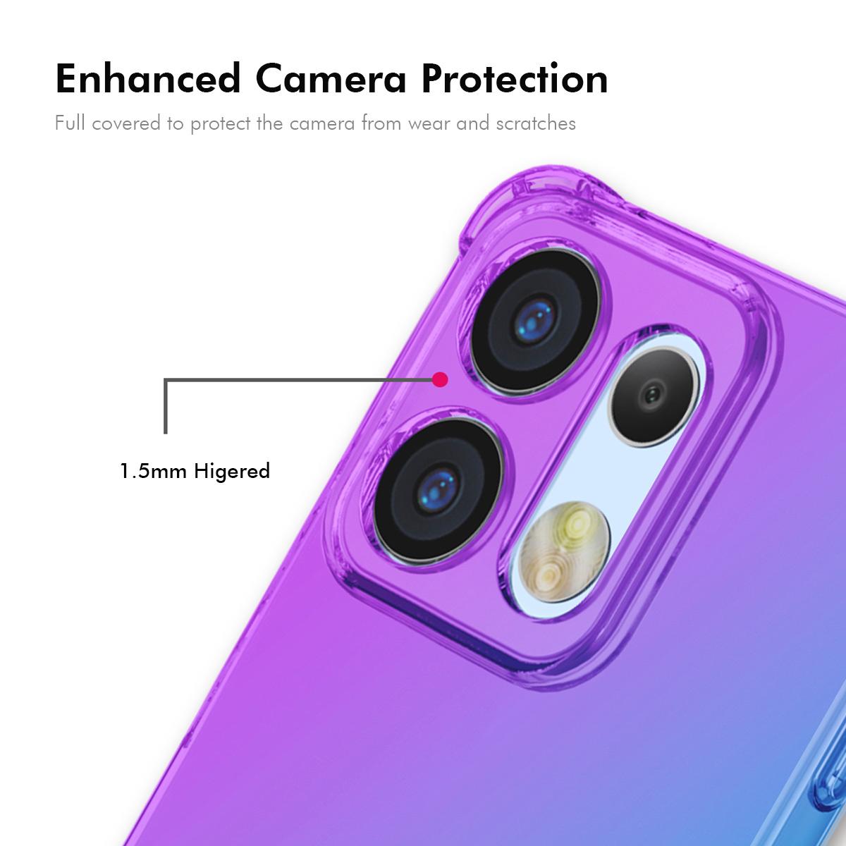 For OPPO Reno16 5G Global ENKAY Hat-Prince Gradient Airbag TPU Phone Case - Purple Blue - SYA002913807D