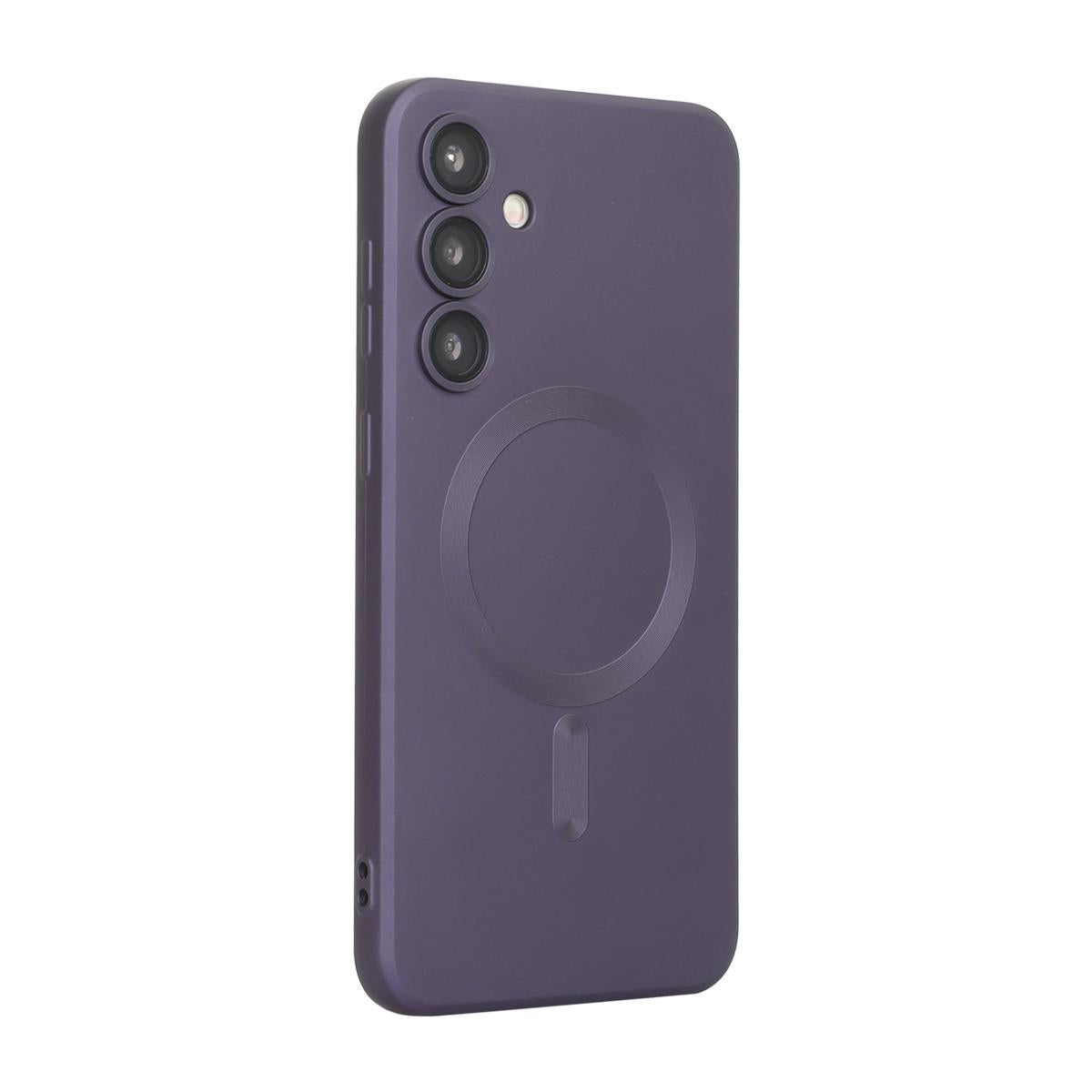 For Galaxy A08 4G ENKAY MagSafe Matte TPU Phone Case with Lens Film(Purple)