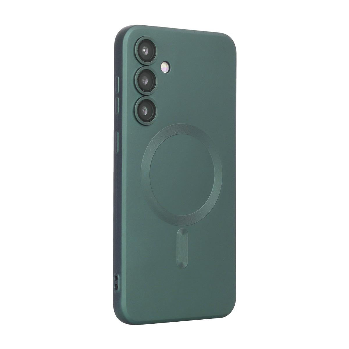 For Galaxy S26 FE 5G ENKAY MagSafe Matte TPU Phone Case with Lens Film(Deep Green)