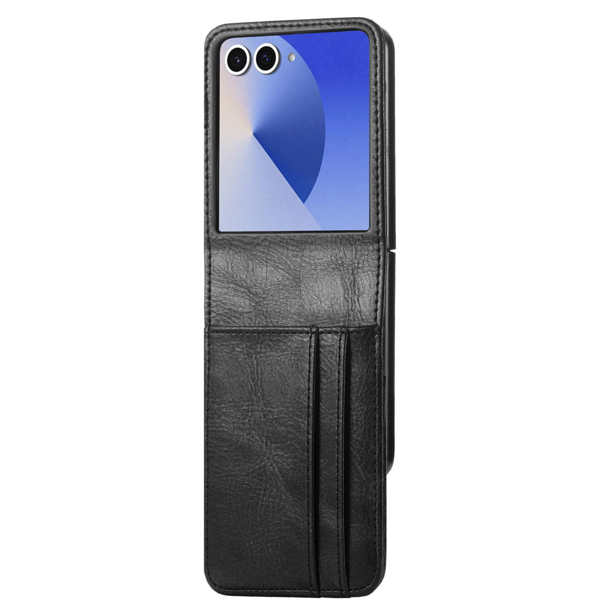 For Galaxy Z Flip8 5G Vertical Flip Card Slot Leather Phone Case - Black - SYA002944202A