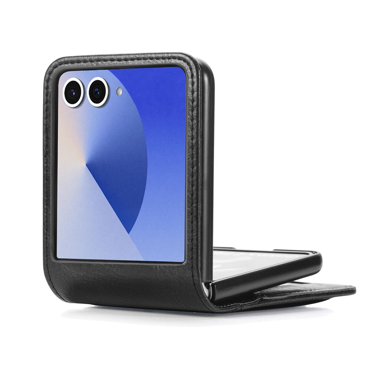 For Galaxy Z Flip8 5G Vertical Flip Card Slot Leather Phone Case - Black - SYA002944202A
