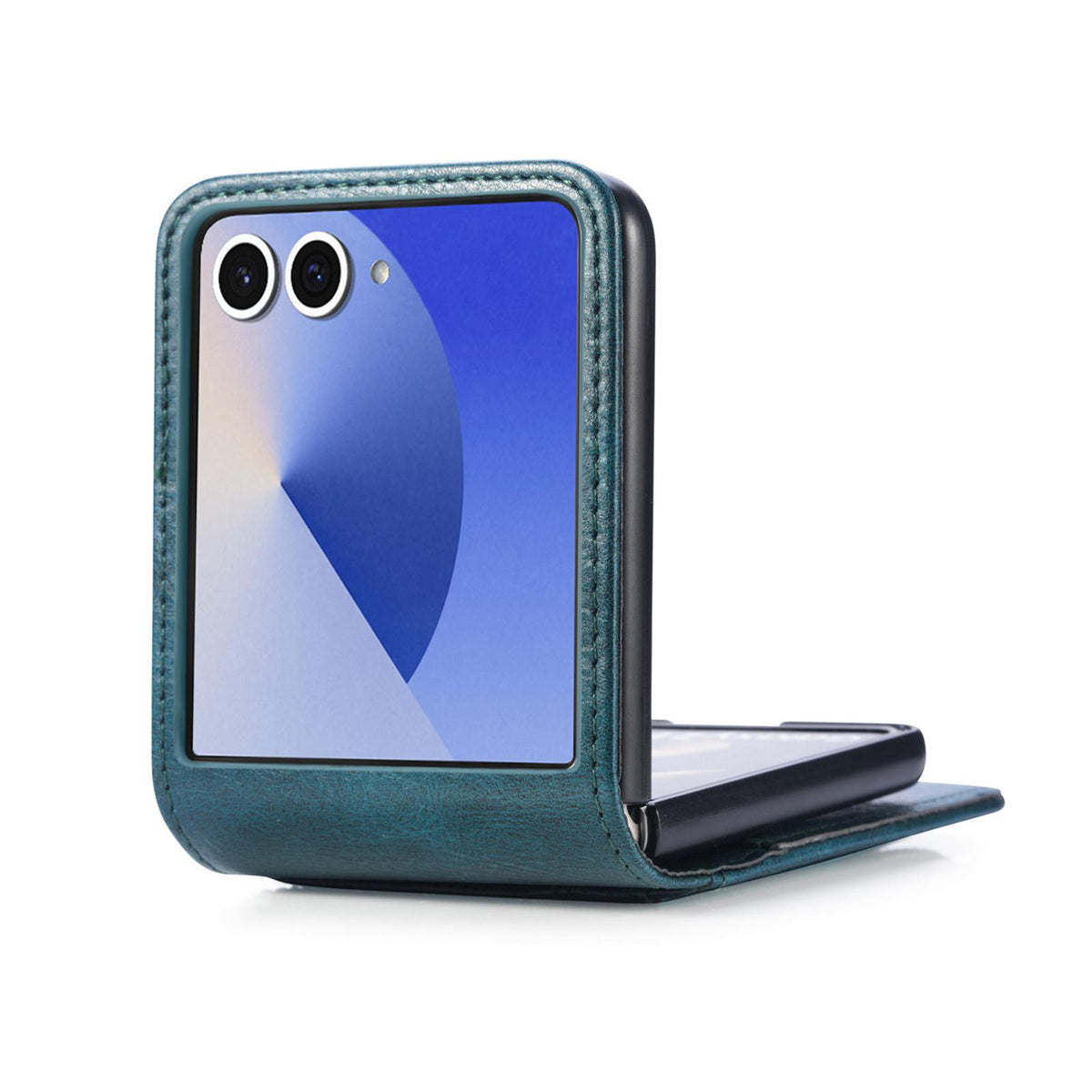For Galaxy Z Flip8 5G Vertical Flip Card Slot Leather Phone Case - Green - SYA002944202B