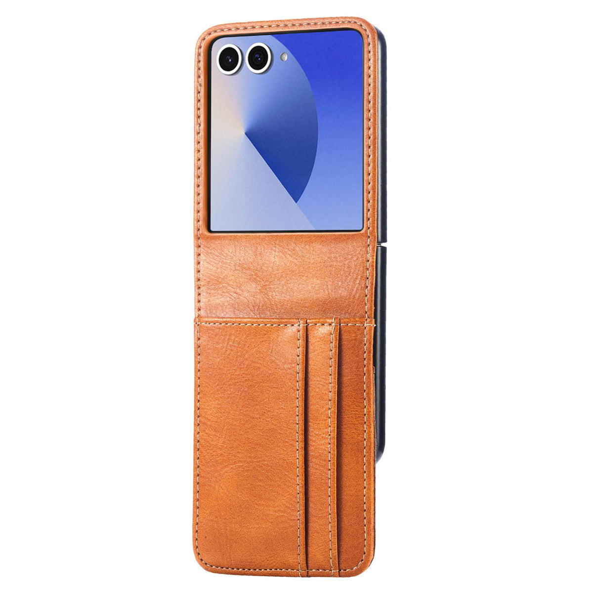For Galaxy Z Flip8 5G Vertical Flip Card Slot Leather Phone Case - Brown - SYA002944202E