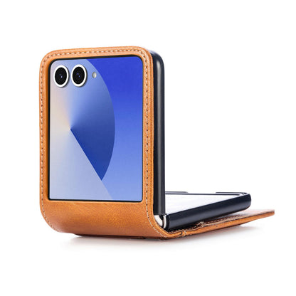 For Galaxy Z Flip8 5G Vertical Flip Card Slot Leather Phone Case - Brown - SYA002944202E