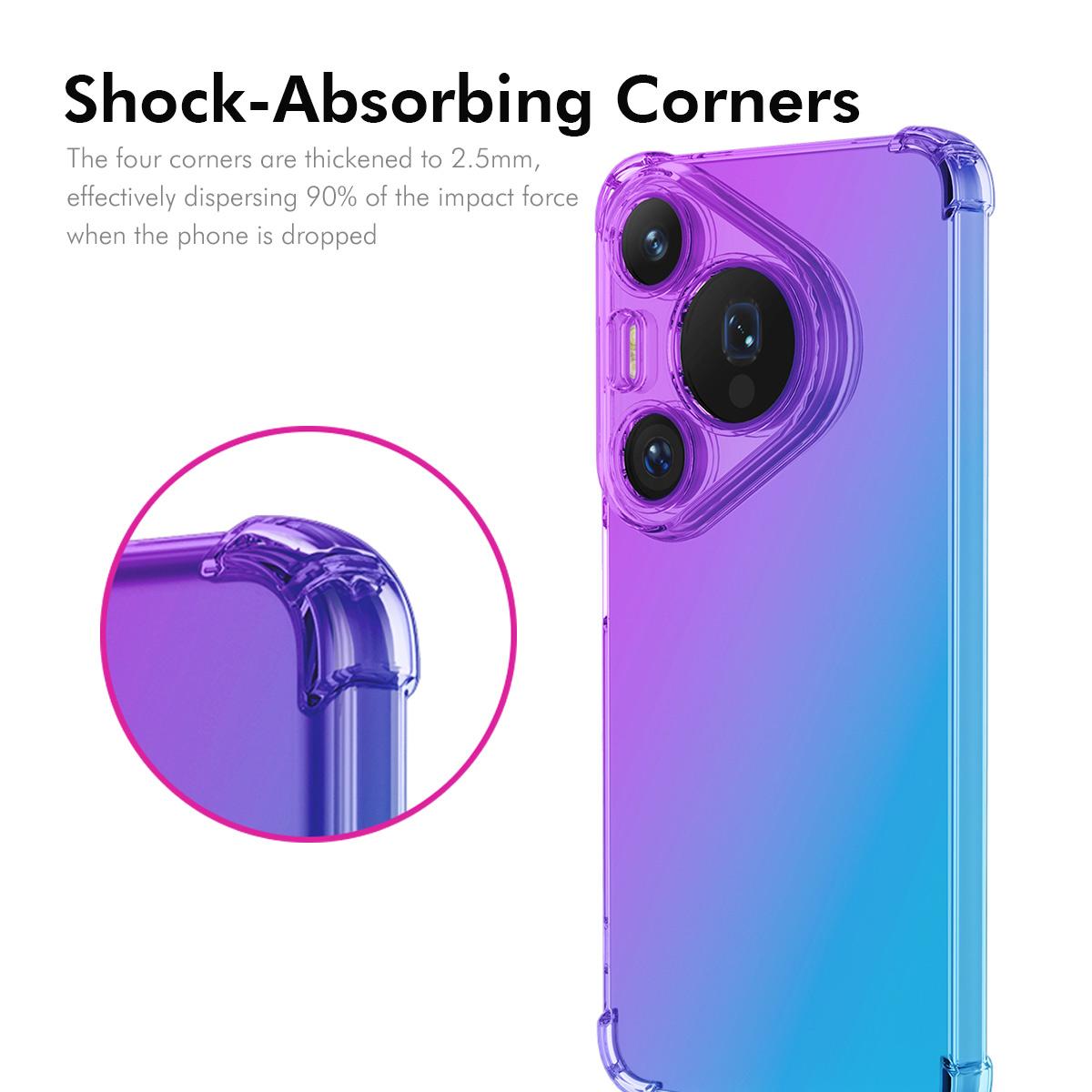 For Huawei Pura 90 Pro ENKAY Hat-Prince Gradient Airbag TPU Phone Case - Purple Gold - SYA002948708B