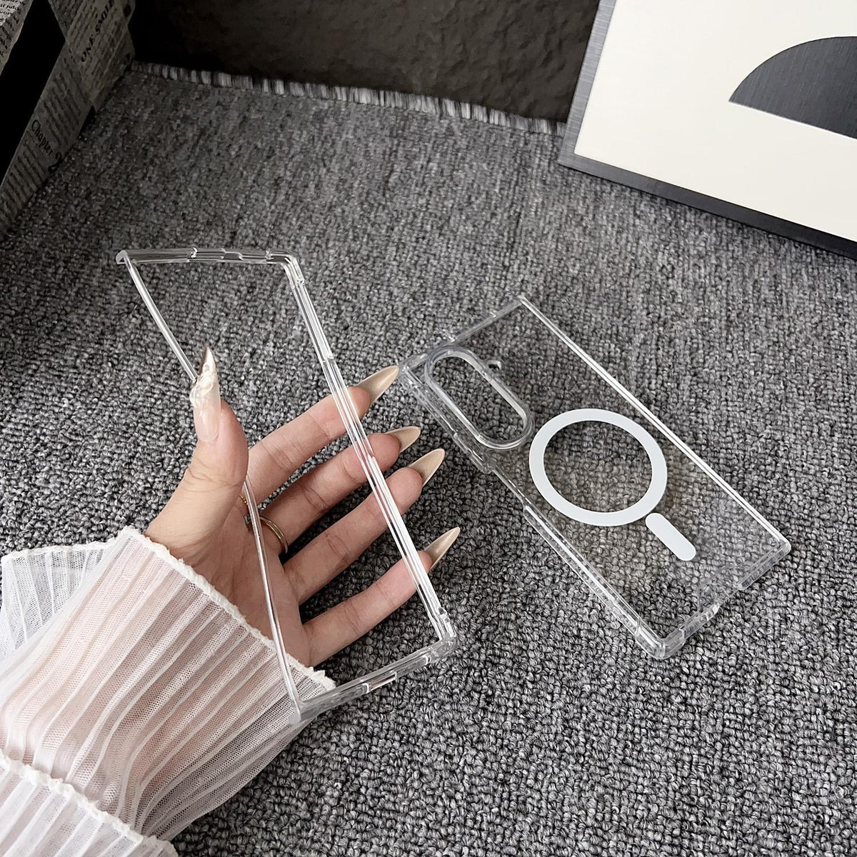 For Galaxy Z Fold8 Ultra 5G Clear MagSafe Four-corner Anti-fall Phone Case - Transparent - SYA002965103A