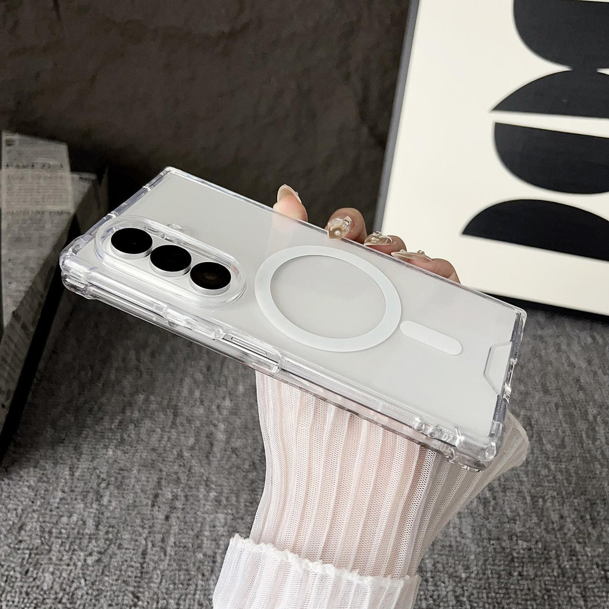 For Galaxy Z Fold8 Ultra 5G Clear MagSafe Four-corner Anti-fall Phone Case - Transparent - SYA002965103A