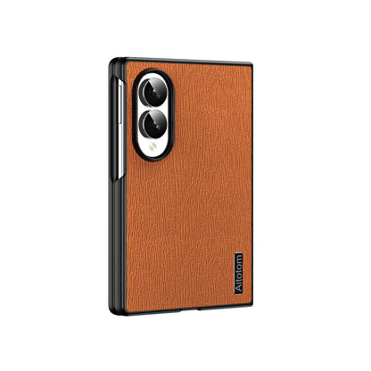 For Galaxy Z Fold8 5G Tree Bark Leather Shockproof Phone Case - Brown - SYA002975704A