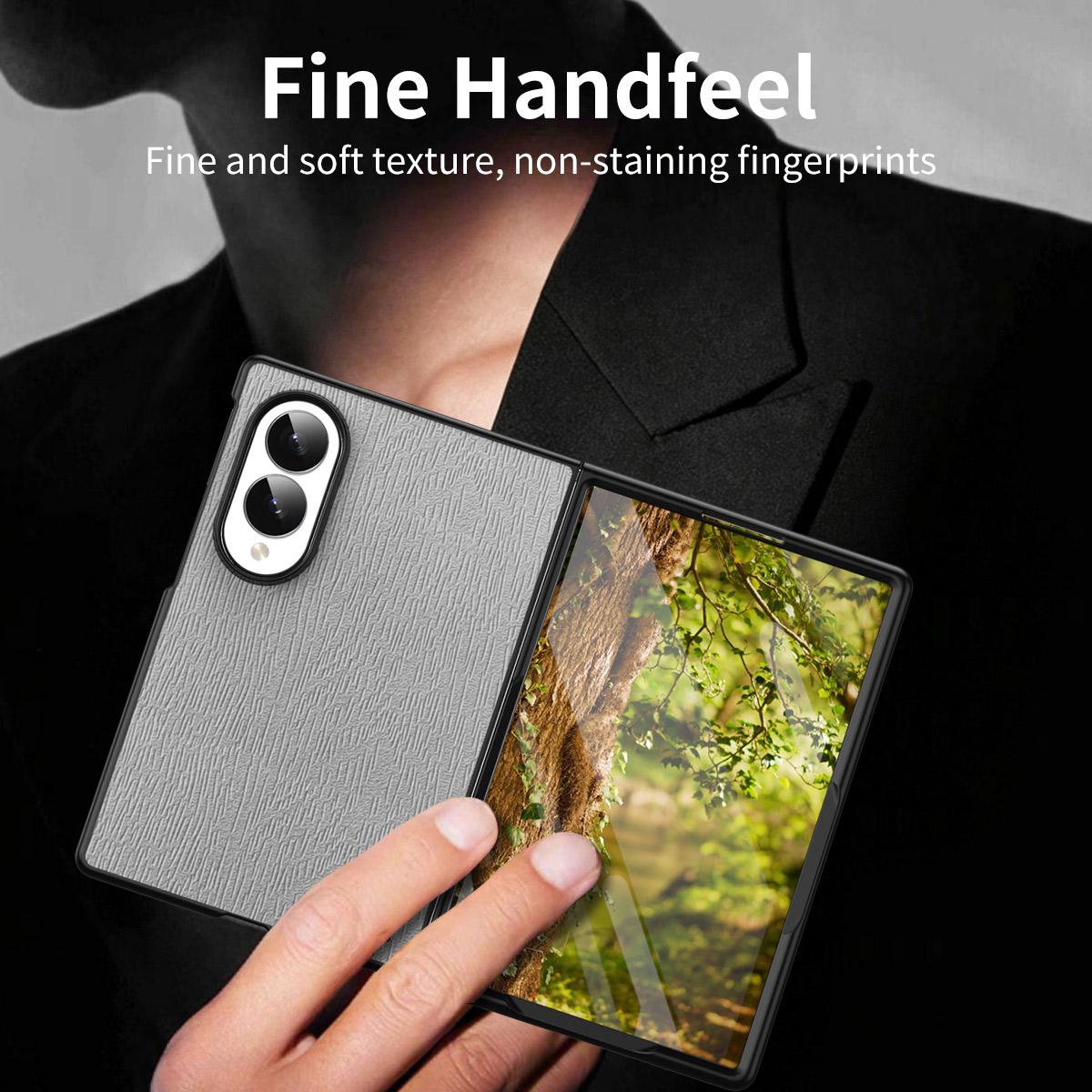 For Galaxy Z Fold8 5G Tree Bark Leather Shockproof Phone Case - Blue - SYA002975704C