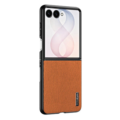For Galaxy Z Flip8 5G Tree Bark Leather Shockproof Phone Case - Brown - SYA002975705A