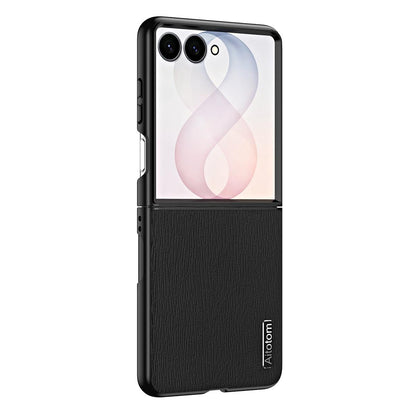 For Galaxy Z Flip8 5G Tree Bark Leather Shockproof Phone Case - Black - SYA002975705B