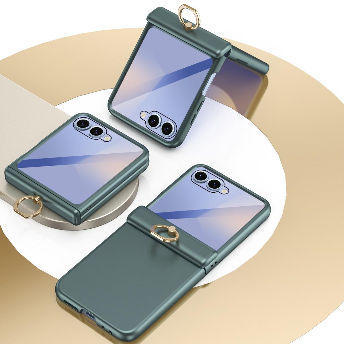 For Galaxy Z Flip8 5G Starry  Case-film Integrated Shockproof Phone Case - Green - SYA002987702A