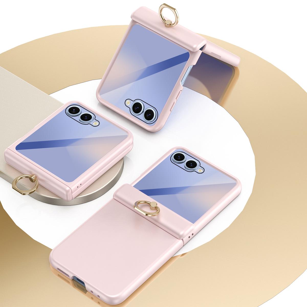 For Galaxy Z Flip8 5G Starry  Case-film Integrated Shockproof Phone Case - Pink - SYA002987702B