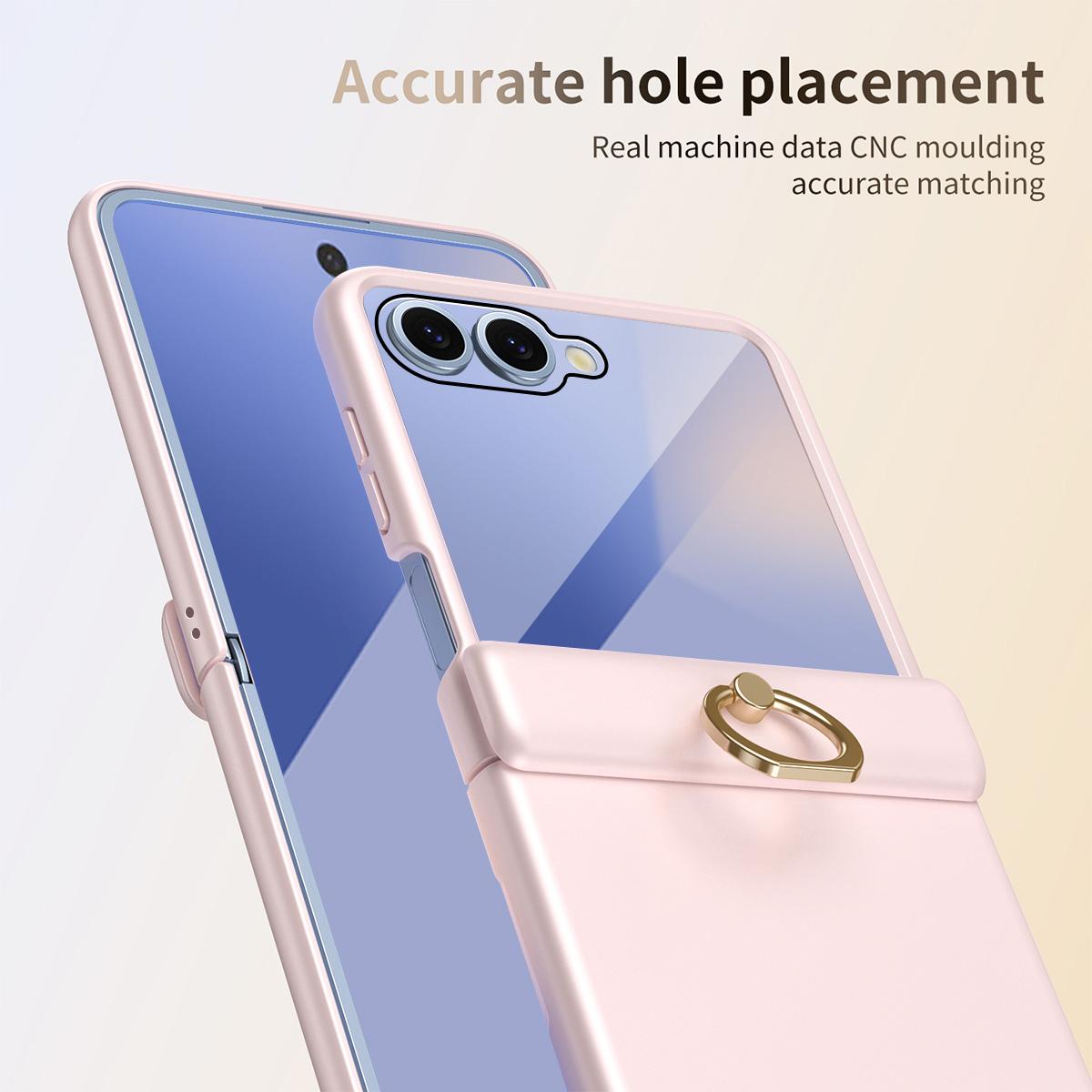 For Galaxy Z Flip8 5G Starry  Case-film Integrated Shockproof Phone Case - Pink - SYA002987702B