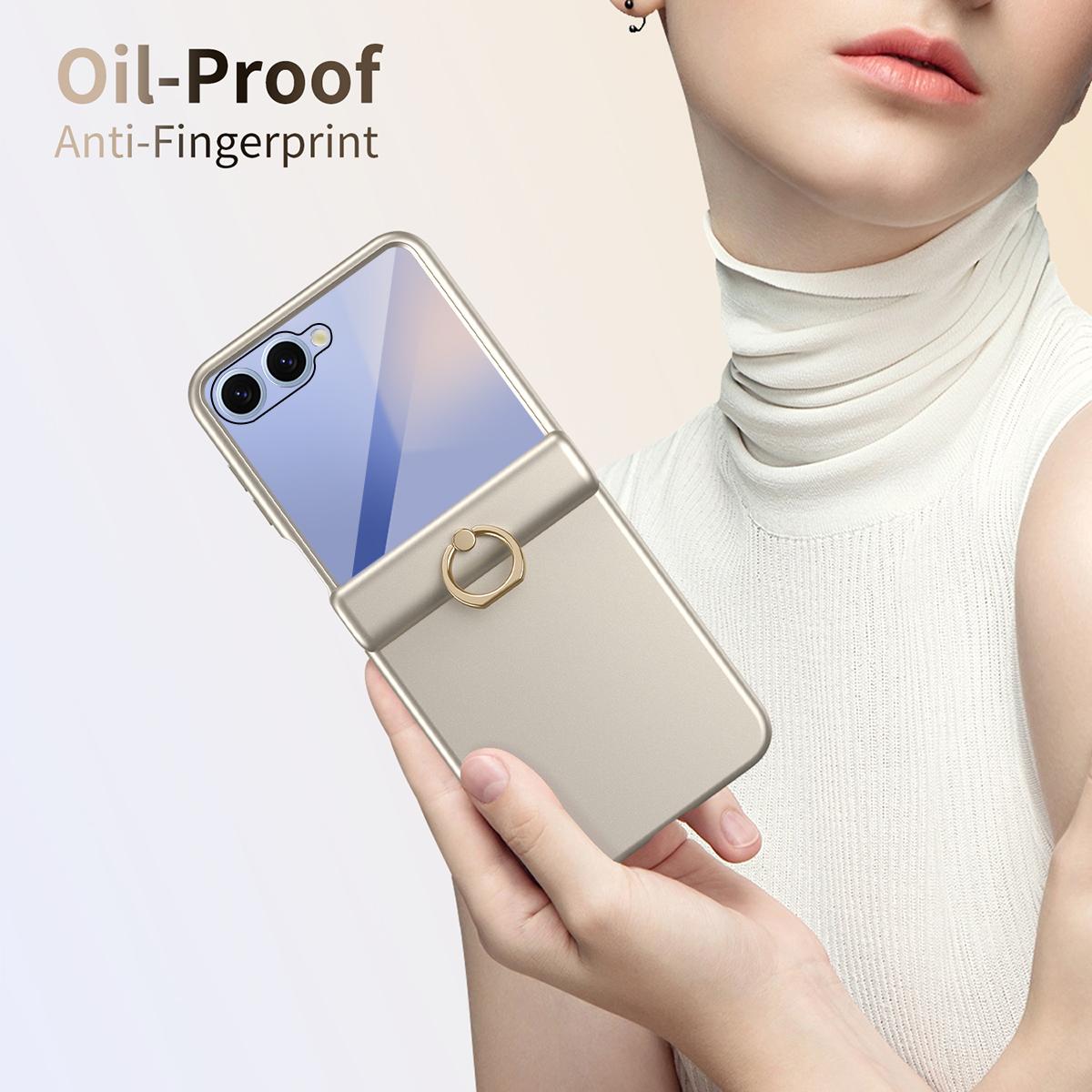 For Galaxy Z Flip8 5G Starry  Case-film Integrated Shockproof Phone Case - Champagne Gold - SYA002987702C