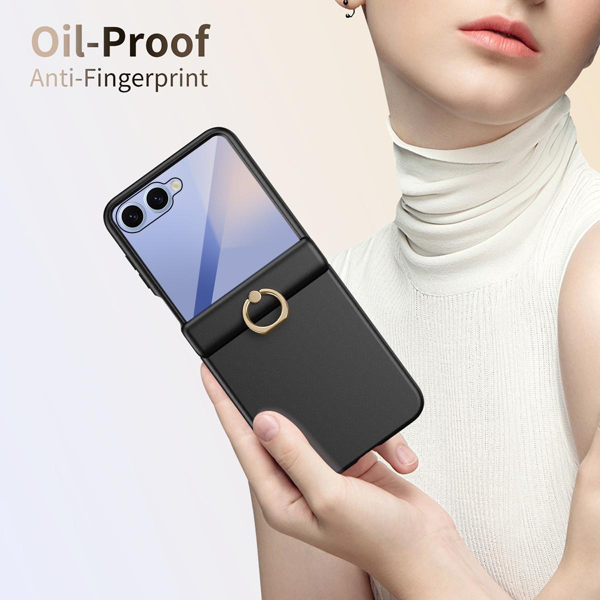 For Galaxy Z Flip8 5G Starry  Case-film Integrated Shockproof Phone Case - Black - SYA002987702E