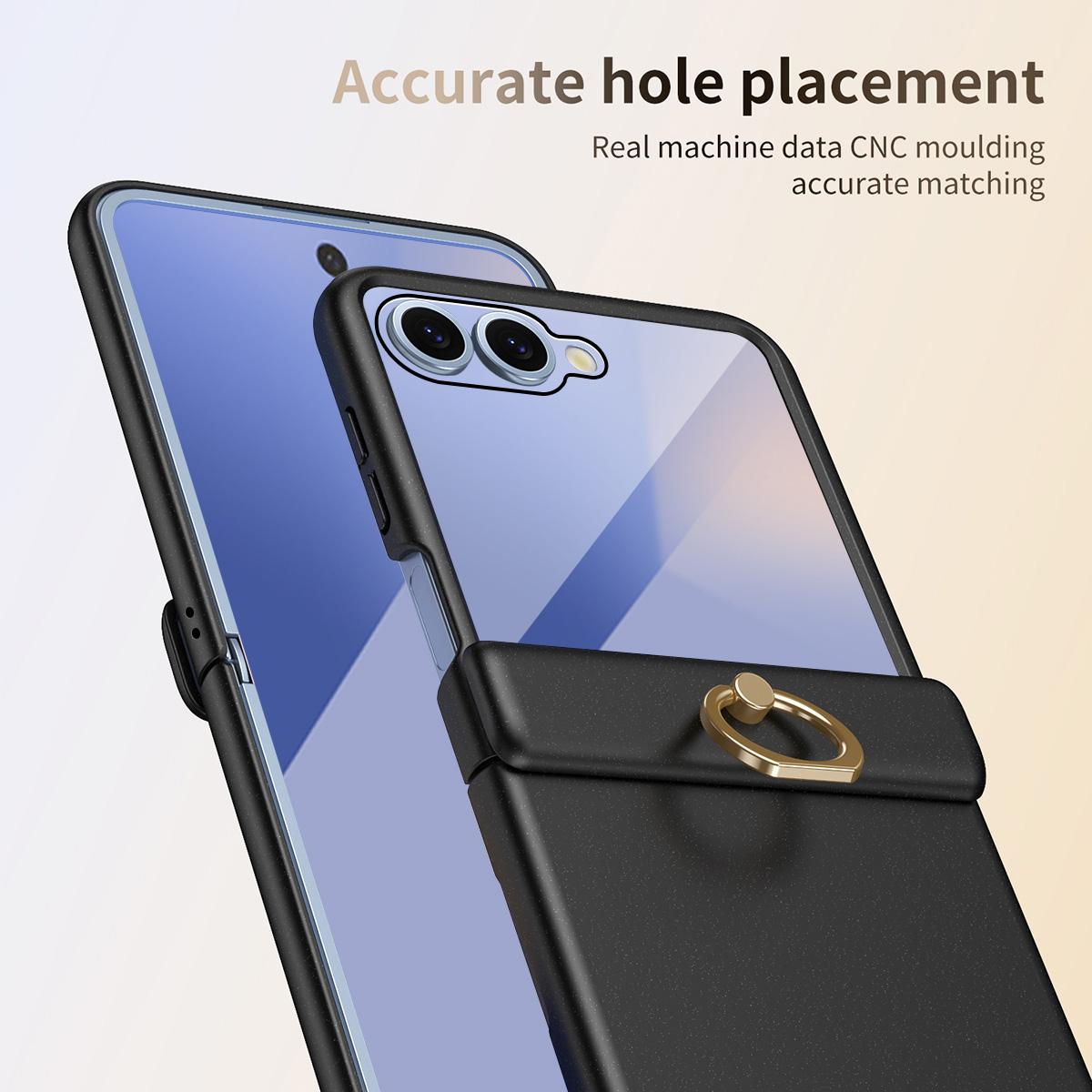 For Galaxy Z Flip8 5G Starry  Case-film Integrated Shockproof Phone Case - Black - SYA002987702E