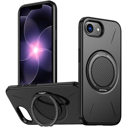For iPhone 17e / 16e Kalebol Magnetic MagSafe Rotation Holder PC Phone Case(Black)