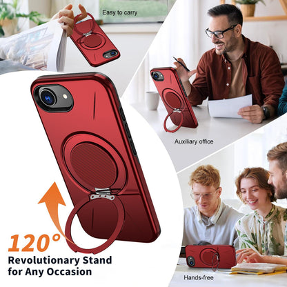 For iPhone 17e / 16e Kalebol Magnetic MagSafe Rotation Holder PC Phone Case(Red)