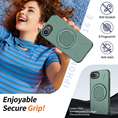 For iPhone 17e / 16e Kalebol Magnetic MagSafe Rotation Holder PC Phone Case(Grey Green)