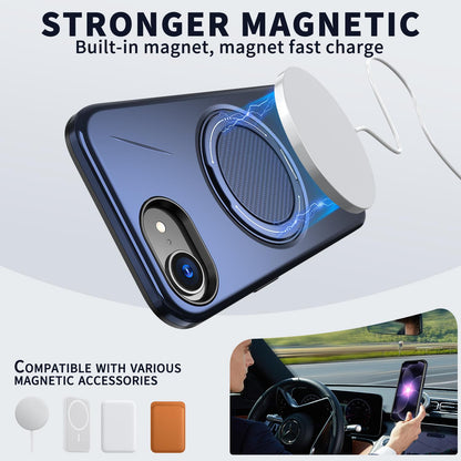 For iPhone 17e / 16e Kalebol Magnetic MagSafe Rotation Holder PC Phone Case(Blue)