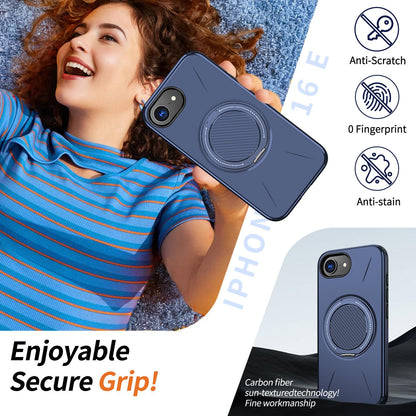 For iPhone 17e / 16e Kalebol Magnetic MagSafe Rotation Holder PC Phone Case(Blue)