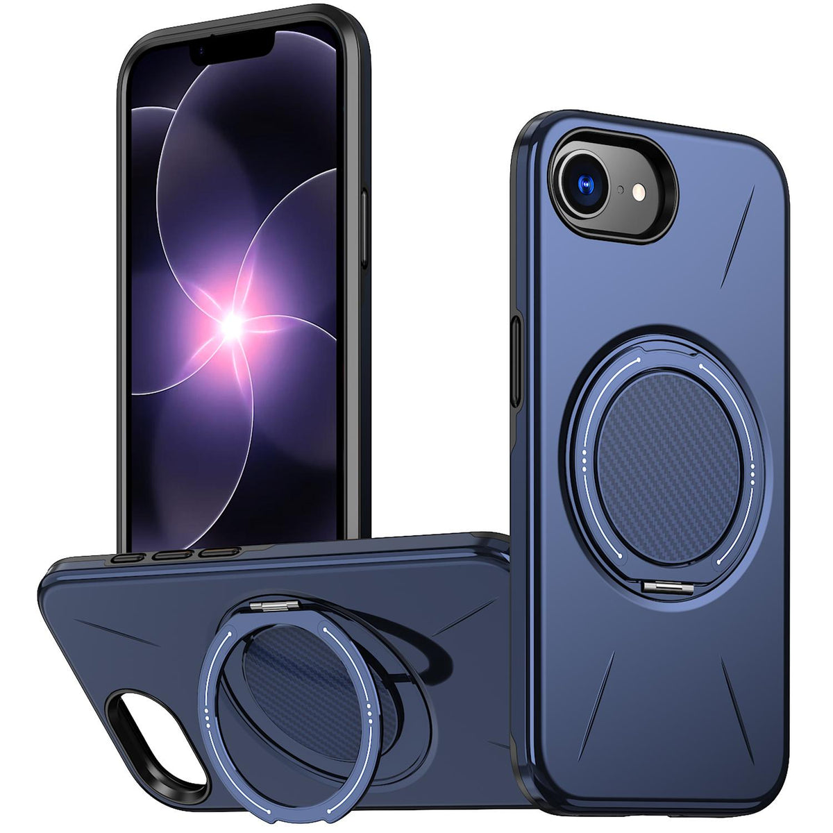 For iPhone 17e / 16e Kalebol Magnetic MagSafe Rotation Holder PC Phone Case - Blue - SYA003021020E