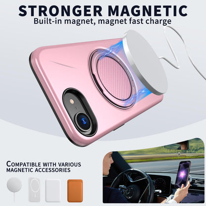 For iPhone 17e / 16e Kalebol Magnetic MagSafe Rotation Holder PC Phone Case(Pink)