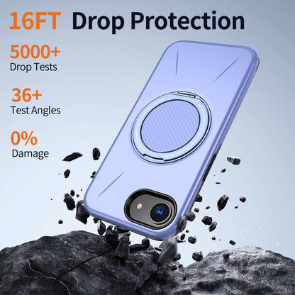 For iPhone 17e / 16e Kalebol Magnetic MagSafe Rotation Holder PC Phone Case(Lilac)