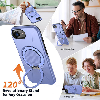 For iPhone 17e / 16e Kalebol Magnetic MagSafe Rotation Holder PC Phone Case(Lilac)