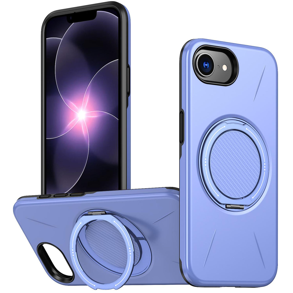 For iPhone 17e / 16e Kalebol Magnetic MagSafe Rotation Holder PC Phone Case - Lilac - SYA003021020G