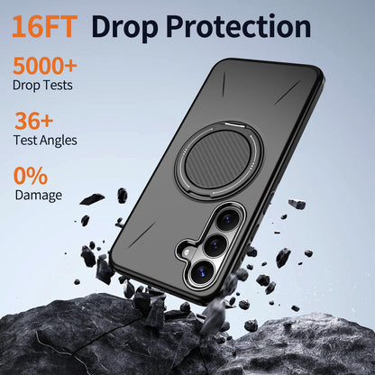 Galaxy S26 FE 5G Kalebol Magnetic MagSafe Rotation Holder PC Phone Case(Black)