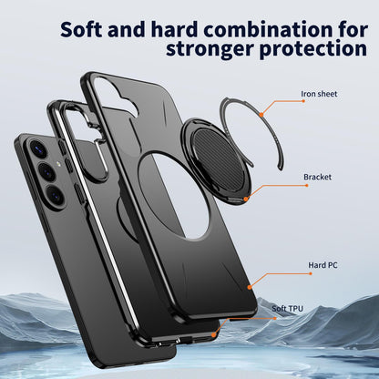 Galaxy S26 FE 5G Kalebol Magnetic MagSafe Rotation Holder PC Phone Case(Black)