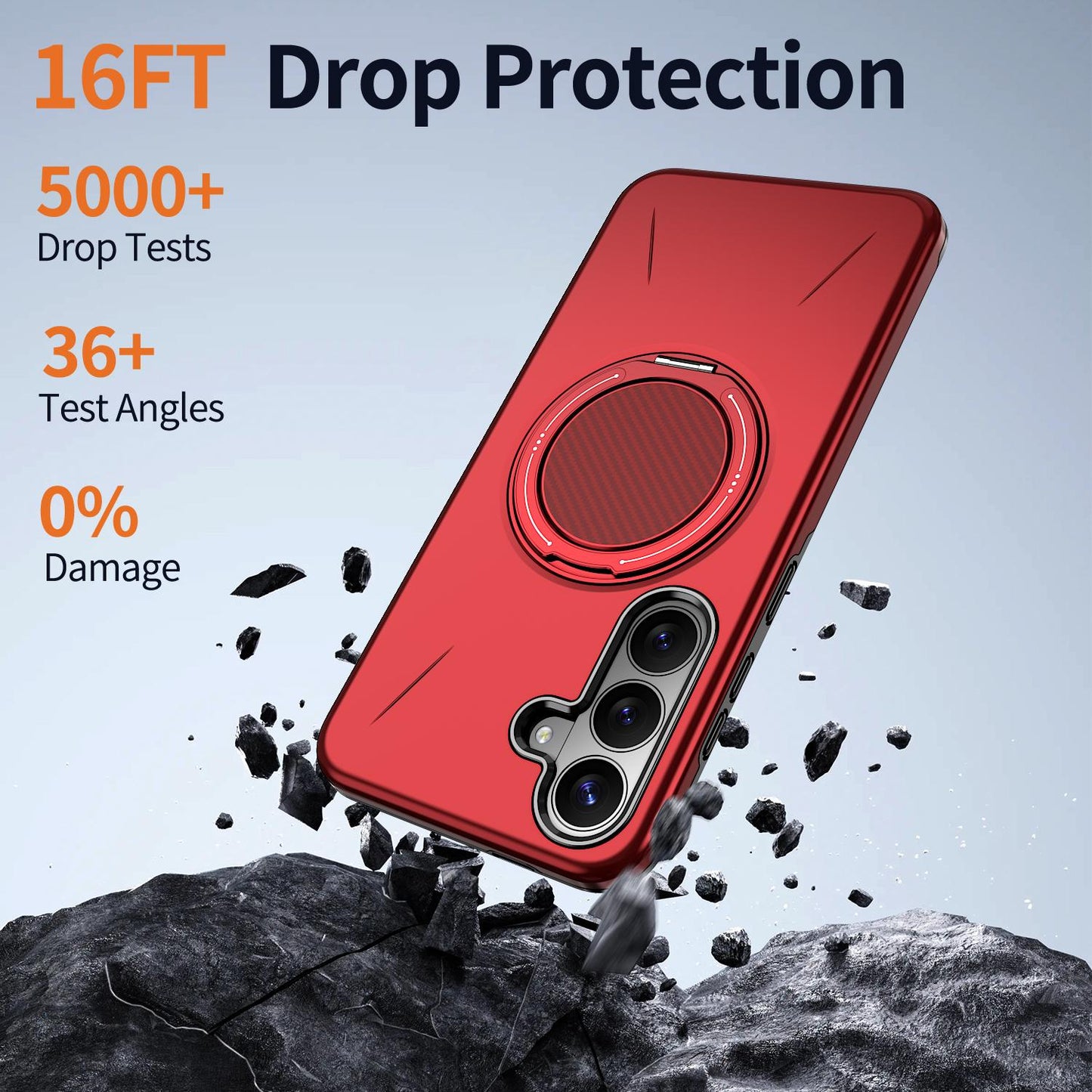 Galaxy S26 FE 5G Kalebol Magnetic MagSafe Rotation Holder PC Phone Case(Red)
