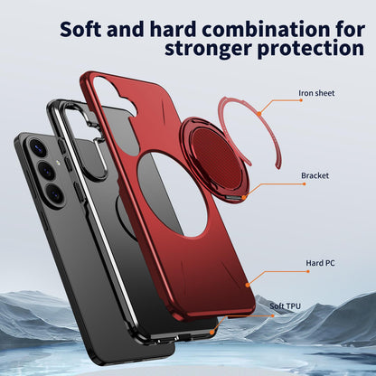 Galaxy S26 FE 5G Kalebol Magnetic MagSafe Rotation Holder PC Phone Case(Red)