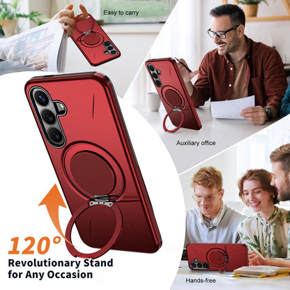 Galaxy S26 FE 5G Kalebol Magnetic MagSafe Rotation Holder PC Phone Case(Red)