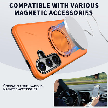 Galaxy S26 FE 5G Kalebol Magnetic MagSafe Rotation Holder PC Phone Case(Orange)